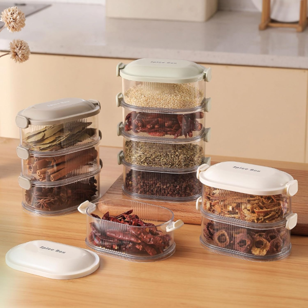 4 Layers Multi-layered Seasoning SpiceStorage Box, Multi Tableware Set Accessories