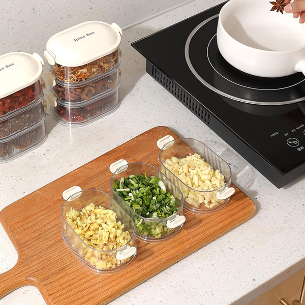 4 Layers Multi-layered Seasoning SpiceStorage Box, Multi Tableware Set Accessories