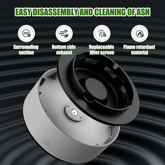 2-in-1 Air Purifier Quiet Ashtray, Ashtray