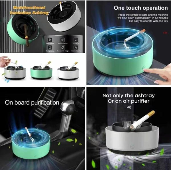 2-in-1 Air Purifier Quiet Ashtray, Ashtray