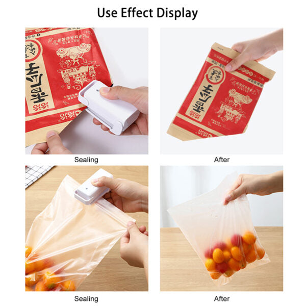 Mini Sealer Home Heat Bag Plastic Food Snacks Bag Sealing Machine Food Packaging Kitchen Storage Bag Clips (random Color)