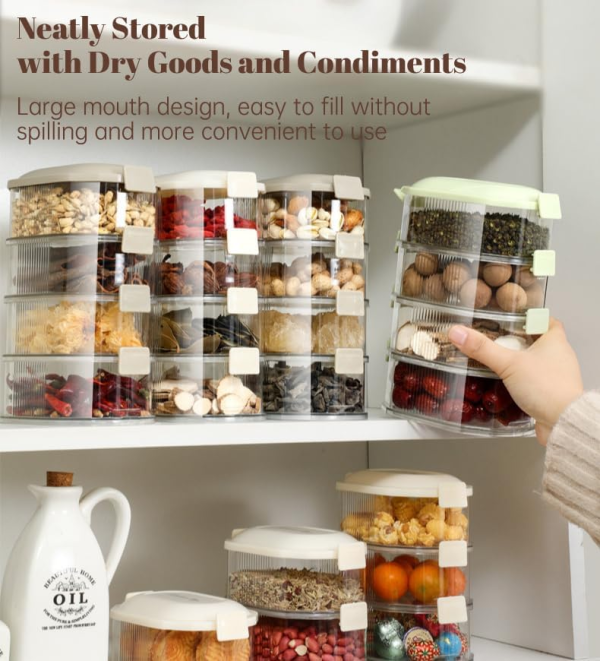 4 Layers Multi-layered Seasoning SpiceStorage Box, Multi Tableware Set Accessories