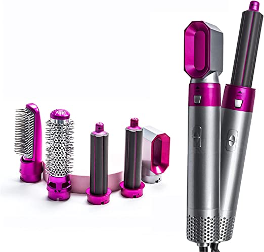 5 In 1 Electric Hair Dryer Brush | Blow Dryer Hair Comb Curling Wand Detachable Brush Kit Negative Ion Straightener Hair Curle