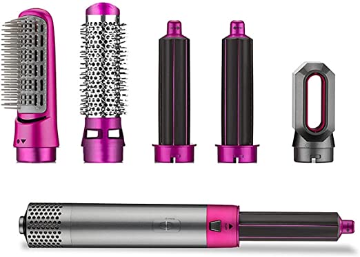 5 In 1 Electric Hair Dryer Brush | Blow Dryer Hair Comb Curling Wand Detachable Brush Kit Negative Ion Straightener Hair Curle