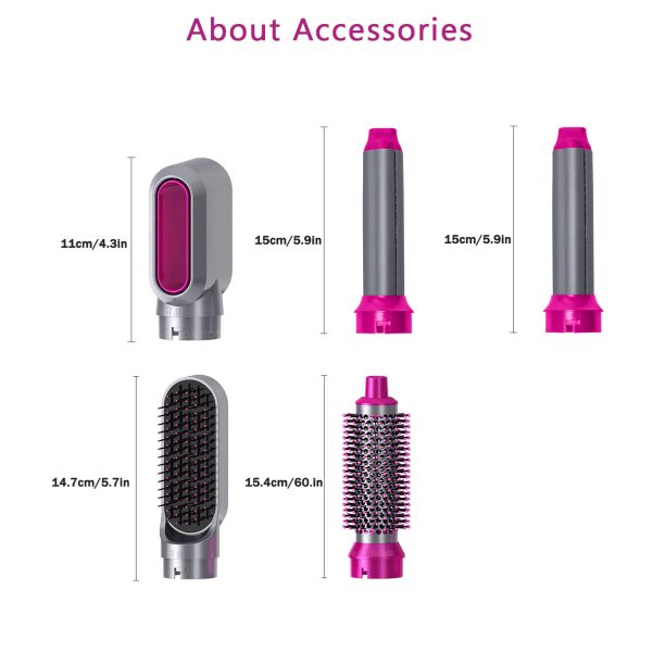 5 In 1 Electric Hair Dryer Brush | Blow Dryer Hair Comb Curling Wand Detachable Brush Kit Negative Ion Straightener Hair Curle