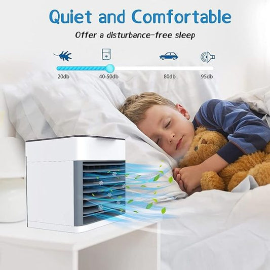 Air Ultra Portable Home Air Cooler | Portable Personal Air Conditioner,2x Cooling Power With Night Light Add Ice Cubes For Special Cooling