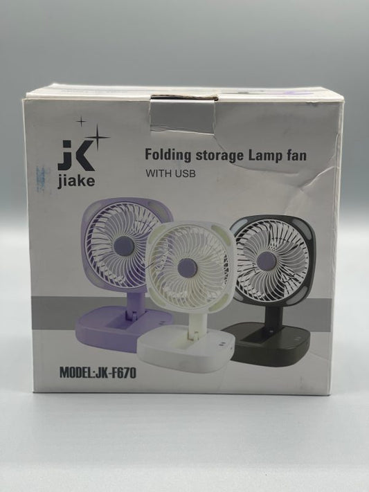 Folding Storage Lamp Fan 2000 Mah Portable Handheld Fan Usb Rechargeable Fan