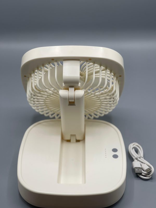 Folding Storage Lamp Fan 2000 Mah Portable Handheld Fan Usb Rechargeable Fan